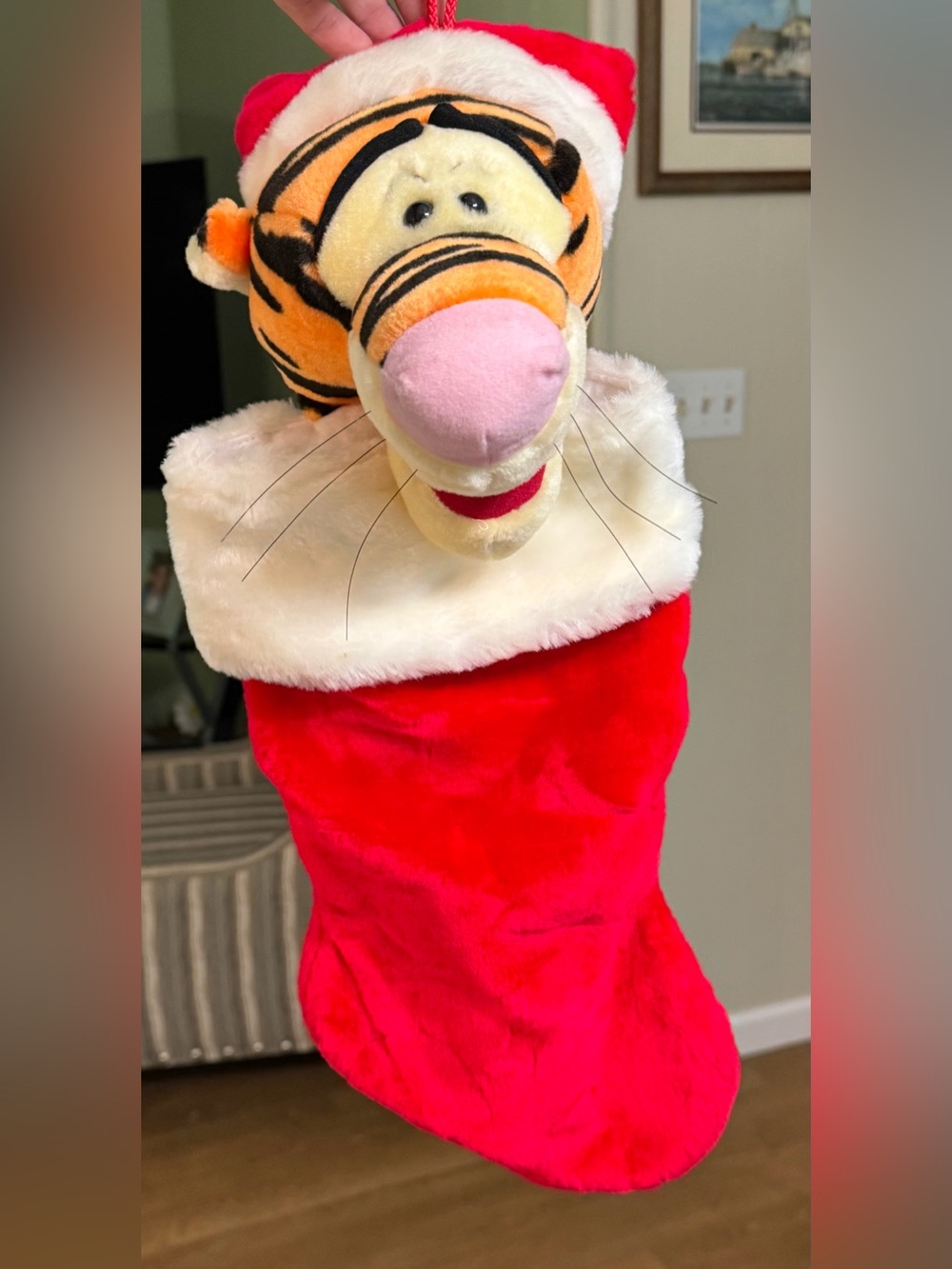 Vintage Disney Tigger 3D Plush Christmas Stocking